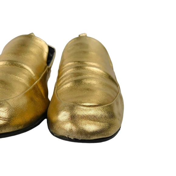 Lanvin Quiet Luxury Gold Leather Loafers Women's Size 37 - Picture 4 of 4